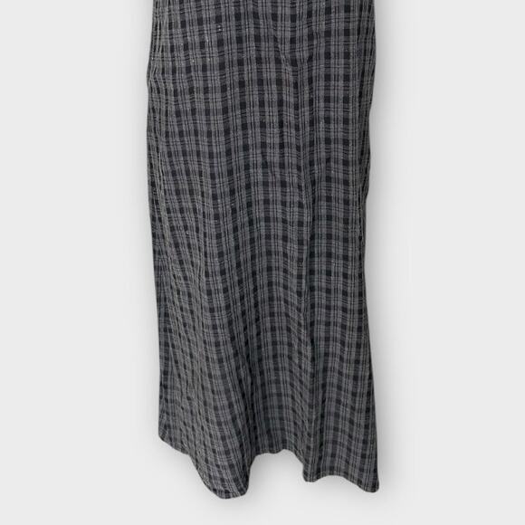 Eileen Fisher Plaid Linen Blend Midi Shift Dress Women's Medium Petite Minimal - Picture 7 of 8